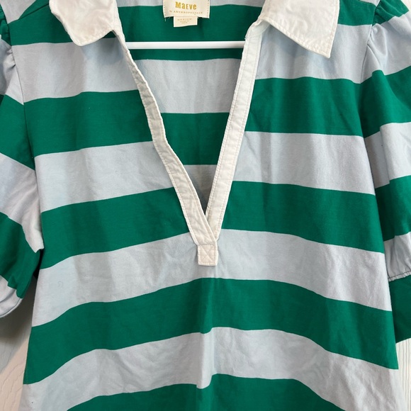 Maeve by Anthropologie Puff Sleeve Polo Blouse Top - Picture 3 of 6